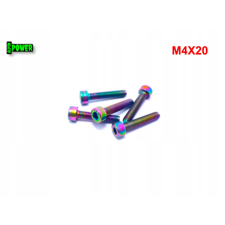 M4x20 śruba tytanowa grade 2 imbusowa din 912 śruby tytanowe kolorowe