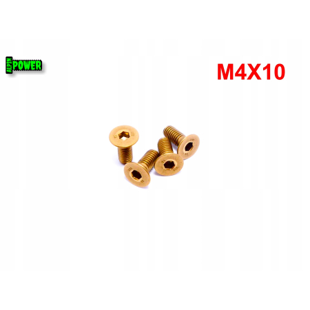 M4x10 śruba tytanowa imbusowa din 7991 śruby tytanowe kolorowe złota