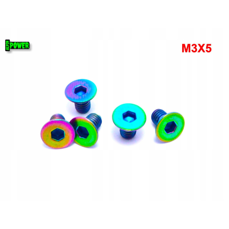 M3x5 śruba tytanowa imbusowa din 7991 tytan gr2 śruby tytanowe kolorowe