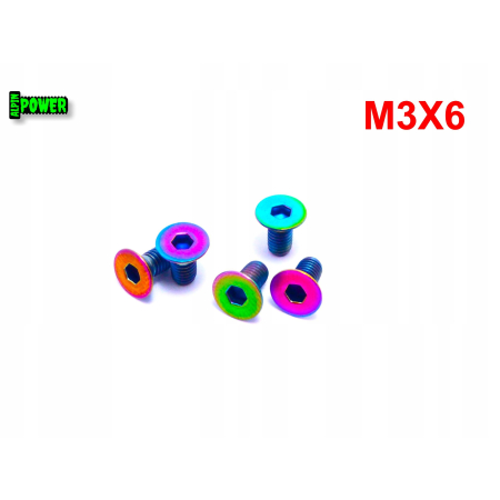 M3x6 śruba tytanowa imbusowa din 7991 tytan gr2 śruby tytanowe kolorowe