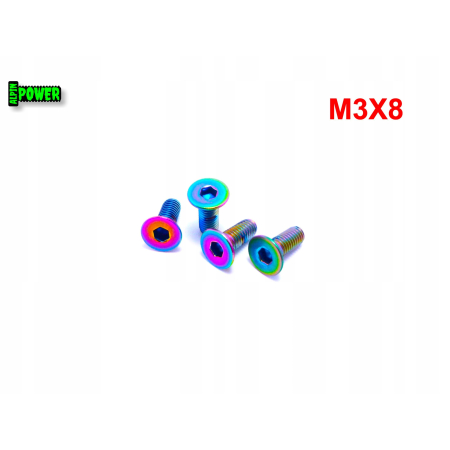 M3x8 śruba tytanowa imbusowa din 7991 tytan gr2 śruby tytanowe kolorowe