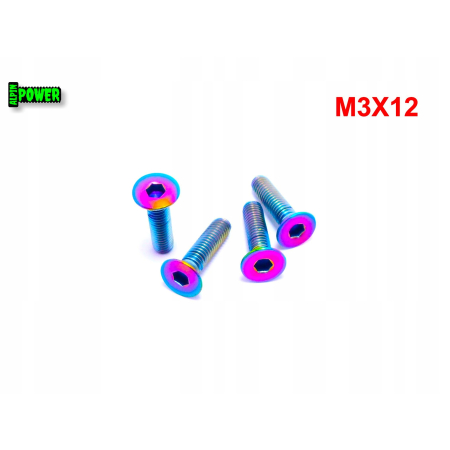 M3x12 śruba tytanowa imbusowa din 7991 tytan gr2 śruby tytanowe kolorowe