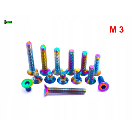 M3x14 śruba tytanowa imbusowa din 7991 tytan gr2 śruby tytanowe kolorowe