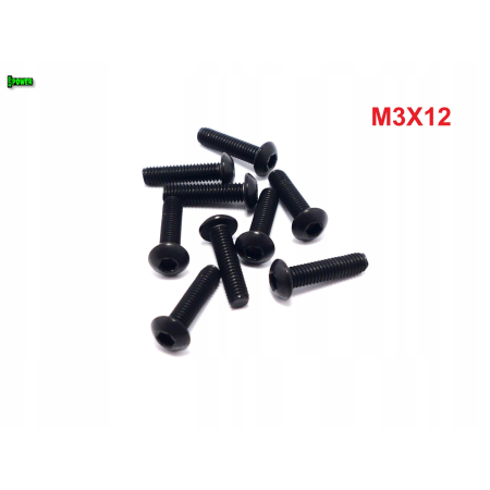 M3x12 śruba tytanowa gr2 imbusowa iso 7380 śruby tytanowe kolorowe czarna