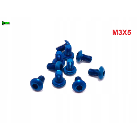 M3x5 śruba tytanowa gr2 imbusowa iso 7380 śruby tytanowe kolorowe niebieska