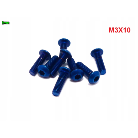 M3x10 śruba tytanowa gr2 imbusowa iso 7380 śruby tytanowe barwa niebieska