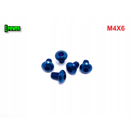 M4x6 śruba tytanowa gr2 imbusowa iso 7380 śruby ti kolorowe niebieska