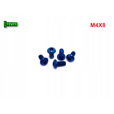 M4x8 śruba tytanowa gr2 imbusowa iso 7380 śruby ti kolorowe niebieska