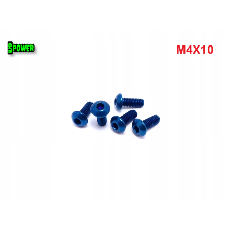 M4x10 śruba tytanowa gr2 imbusowa iso 7380 śruby ti kolorowe niebieska