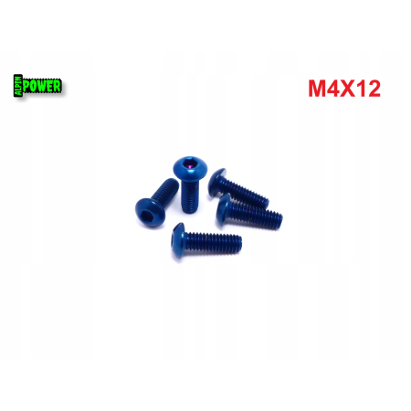 M4x12 śruba tytanowa gr2 imbusowa iso 7380 śruby ti kolorowe niebieska