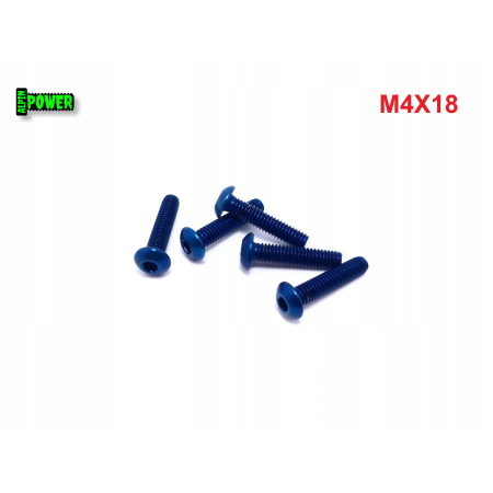 M4x18 śruba tytanowa gr2 imbusowa iso 7380 śruby ti kolorowe niebieska