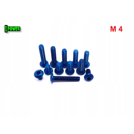 M4x18 śruba tytanowa gr2 imbusowa iso 7380 śruby ti kolorowe niebieska