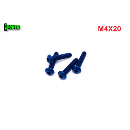 M4x20 śruba tytanowa gr2 imbusowa iso 7380 śruby ti kolorowe niebieska