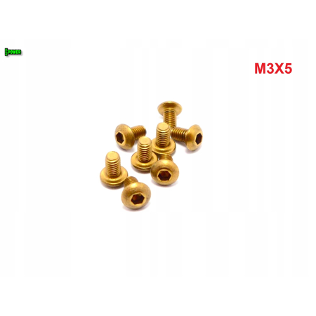 M3x5 śruba tytanowa gr2 imbusowa iso 7380 śruby tytanowe kolorowe złota
