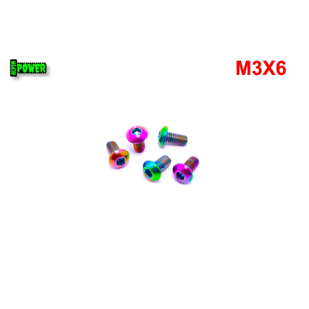 M3x6 śruba tytanowa gr2 imbusowa iso 7380 śruby tytanowe kolorowe śrubki
