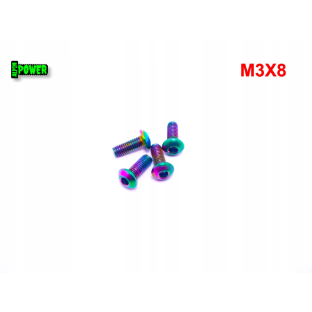 M3x8 śruba tytanowa gr2 imbusowa iso 7380 śruby tytanowe kolorowe śrubki