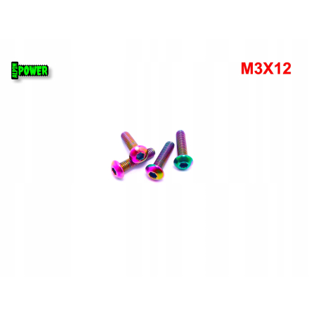 M3x12 śruba tytanowa gr2 imbusowa iso 7380 śruby tytanowe kolorowe śrubki