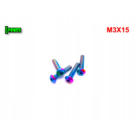 M3x15 śruba tytanowa gr2 imbusowa iso 7380 śruby tytanowe kolorowe śrubki