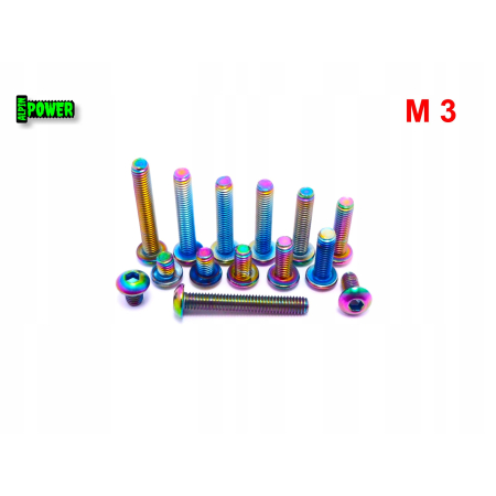 M3x18 śruba tytanowa gr2 imbusowa iso 7380 śruby tytanowe kolorowe śrubki