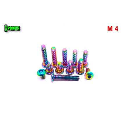 M4x10 śruba tytanowa gr2 imbusowa iso 7380 śruby tytanowe kolorowe śrubki