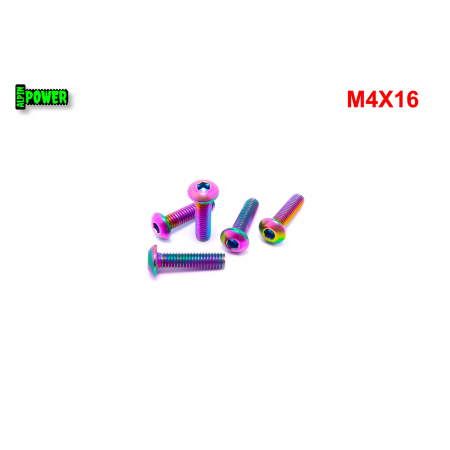 M4x16 śruba tytanowa gr2 imbusowa iso 7380 śruby tytanowe kolorowe śrubki