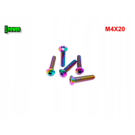M4x20 śruba tytanowa gr2 imbusowa iso 7380 śruby tytanowe kolorowe śrubki