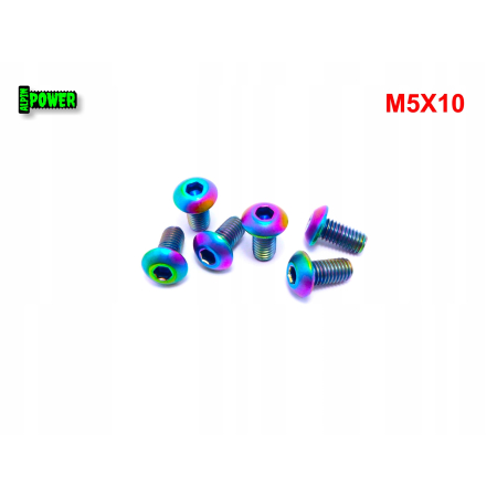 M5x10 śruba tytanowa gr2 imbusowa iso 7380 śruby tytanowe kolorowe śrubki