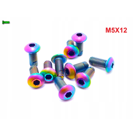 M5x12 śruba tytanowa gr2 imbusowa iso 7380 śruby tytanowe kolorowe śrubki