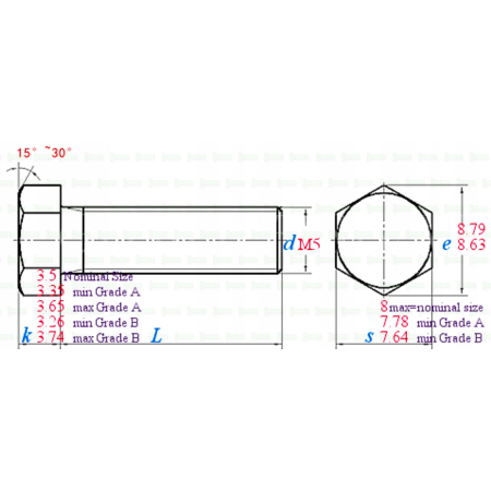 M5x12 śruba aluminiowa sześciokątna din 933 aluminium 6061 śruby aluminiowe