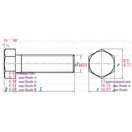 M10x40 śruba din 933 iso 4017 aluminiowa