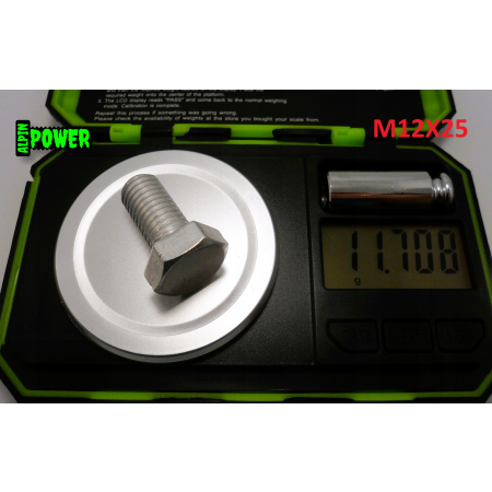 M12x25 śruba din 933 iso 4017 aluminiowa