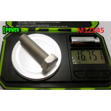 M12x45 śruba din 933 iso 4017 aluminiowa