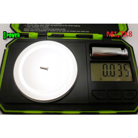 M1,7x8 śruba aluminiowa din 965 aluminium 6061 śruby aluminiowe stożkowe