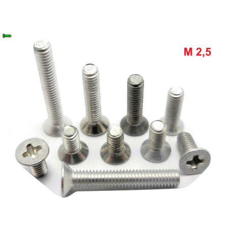 M2,5x16 śruba aluminiowa din 965 aluminium 6061 śruby aluminiowe