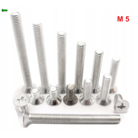 M5x45 śruba aluminiowa stożkowa din 965 iso 7046 śruby aluminiowe m5