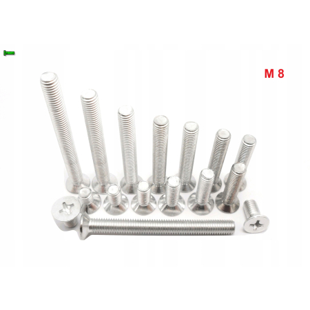 M8x60 śruba aluminiowa stożkowa din 965 iso 7046 śruby aluminiowe m8