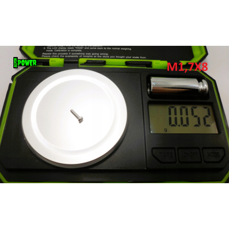 M1,7x8 śruba aluminiowa din 7985 iso 704 philips śruby aluminiowe