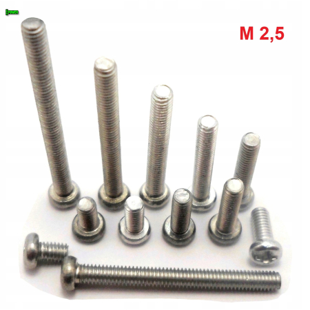 M2,5x25 śruba aluminiowa philips din 7985 śruby aluminiowe z łbem walcowym