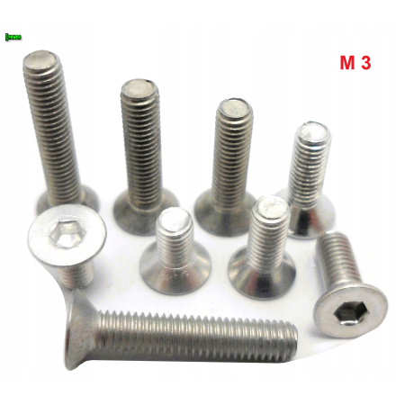 M3x6 śruba aluminiowa stożkowa imbus din 7991 śruby aluminiowe stożkowe