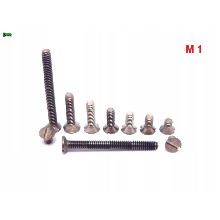 M1x4 śruba tytanowa din 963 z lbem stożkowym plaska glowica gr 2
