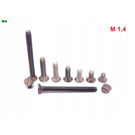 M1,4x6 śruba tytanowa din 963 z lbem stożkowym plaska glowica gr 2