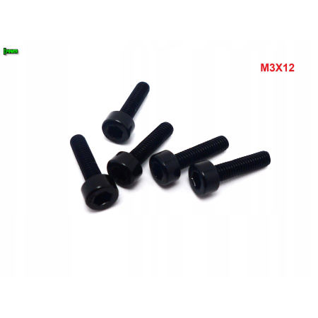 M3x12 aluminiowa śruba imbusowa din 912 kolorowa śruba aluminiowa czarna m3