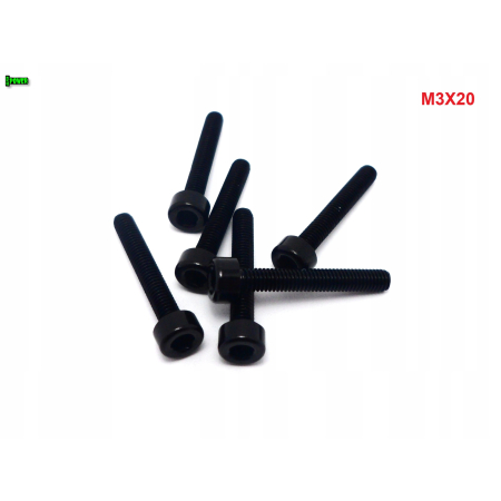 M3x20 aluminiowa śruba imbusowa din 912 kolorowa śruba aluminiowa czarna m3
