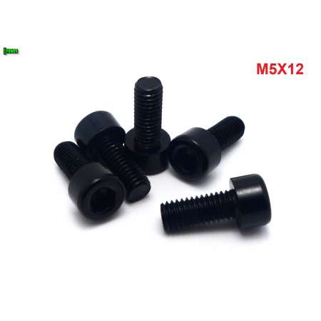 M5x12 aluminiowa śruba imbusowa din 912 kolorowa śruba aluminiowa czarna m5