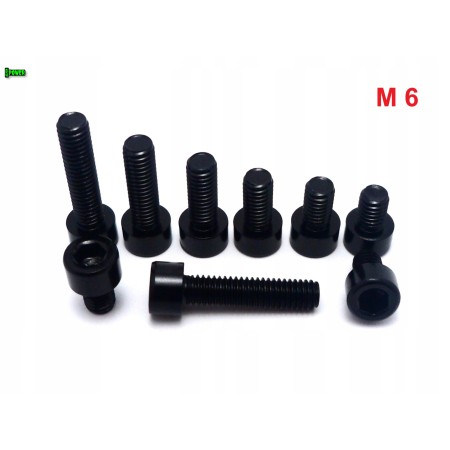 M6x25 aluminiowa śruba imbusowa din 912 kolorowa śruba aluminiowa czarna m6