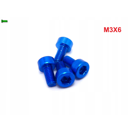 M3x6 aluminiowa śruba imbusowa din 912 śrubka aluminiowa niebieska m3x6