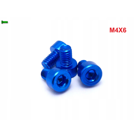 M4x6 aluminiowa śruba imbusowa din 912 śrubka aluminiowa niebieska m4x6