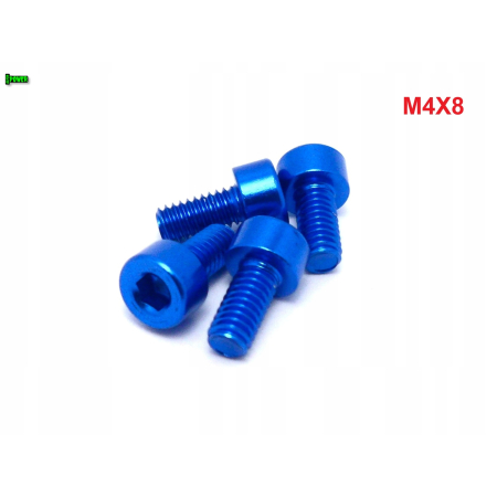 M4x8 aluminiowa śruba imbusowa din 912 śrubka m4 aluminiowa niebieska m4x8