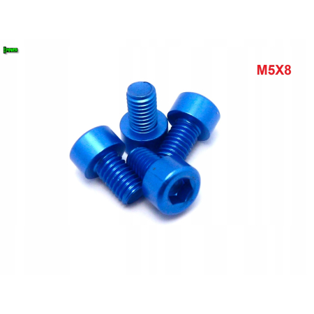 M5x8 aluminiowa śruba imbusowa din 912 śrubka aluminiowa niebieska m5x8