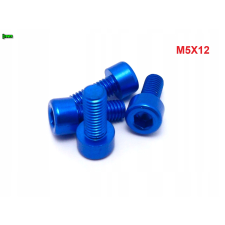 M5x12 aluminiowa śruba imbusowa din912 śrubka aluminiowa niebieska m5x12